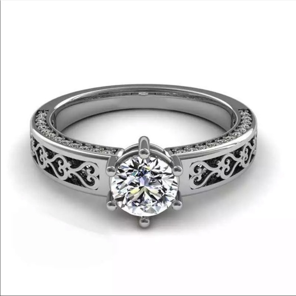 New 925 Silver Women’s Wedding Diamond Ring - Picture 2 of 6